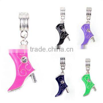 High Heel Shoe Silver Dangle European Charm Bead For Bracelet Necklace