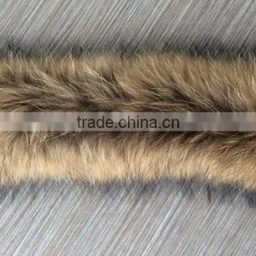 YR163 Genuine women real raccoon fur trim collar Detachable