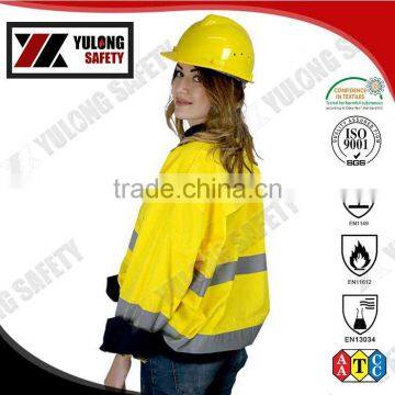 wholesale factory manufacturer EN20471 high visibility safety coveralls with reflective stripe