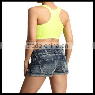 Plain Seamless Cropped TANK TOP Yoga Gym Active Sports Bra Yellow Color photo-4
