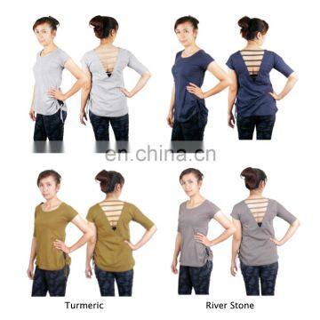 Lofbaz Women's Stylish Hollow Out Back Tops T-shirts photo-2