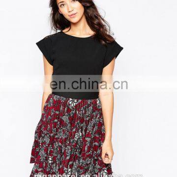 Wholesale Ladies Fabric Round Neckline Lace Back Blouse photo-2