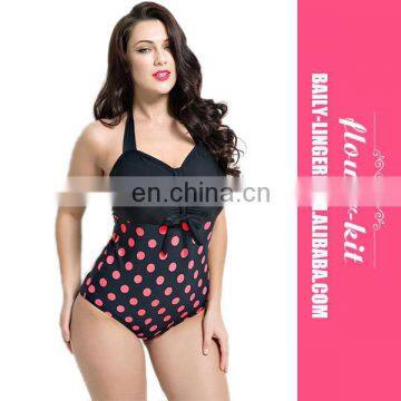 Women's Swimwear High Waist Halter Neck Bodysuit Plus Size Beach One Piece Swimsuit