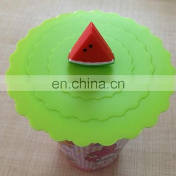 Non-toxic watermelon coffee cup silicone cover sealed lid for mug leakproof