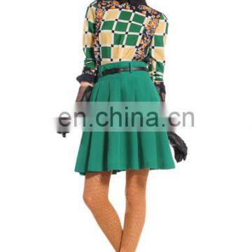 2014 charming nifty style autumn european medium a-line pleated umbrella design short skirt beautiful skirt