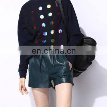 Online Shopping New Design Ladies Shirt Gradient Color Dot Printed Long Sleeve Crewneck Fleece Sweatshirt for Women photo-3