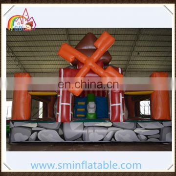 Hot sale inflatable windmill bouncer, jumping bouncy castle, air trampolin for kids