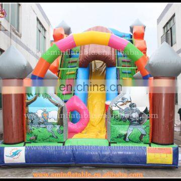 Inflatable slide, inflatable arch sllide with knight for sale