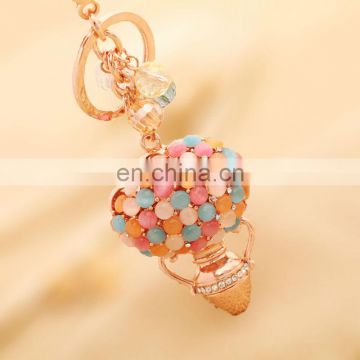 Fashion beaded Crystal woman rhinestone amulet keychain MCA-0370