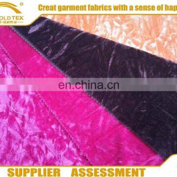 Wholesale price 95% polyester and spandex fabric spun velvet crush for appreal