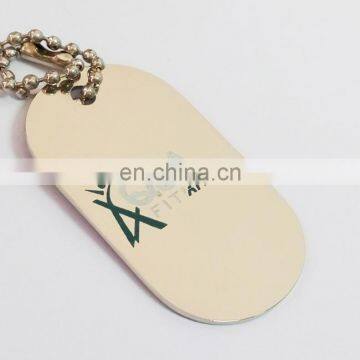 Wholesale Enamel Brass Dog Tags With Ball Chain / Custom Embossed Dog Tags