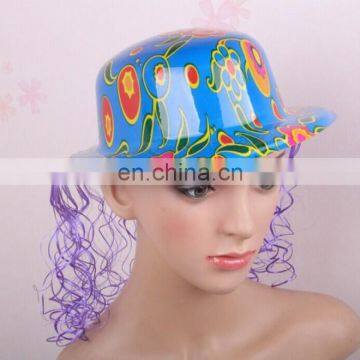 Wholesale Colorfull Plastic Hat with Wig