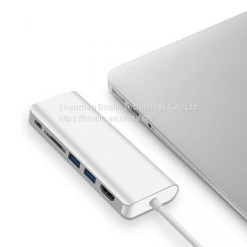 BL-U602 TYPE-C TO USB3.0x2+HDMI+SD+PD+RJ45 HUB 6 in 1 photo-4