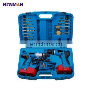 18V Twin drills battery screwdriver,electric cordless screwdriver drill