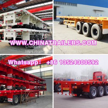 ChinaTrailers 3 Axle 40ft Flatbed Container High Bed Semi Trailer For Sale