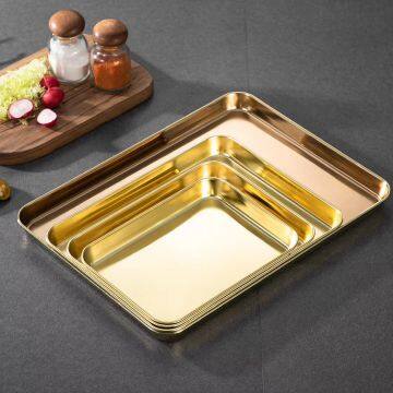 Baking Tray Shallow Metal Container Used for Baking Foods Colorful Pans Stainless Steel Pots, Pans, Kettles