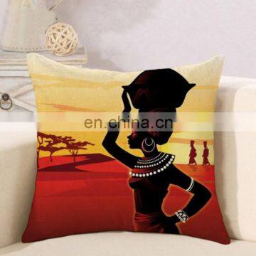 Ethnic Style Tribal Woman Pillow Cases New Design Sofa Throw African Printed Cushion Pillow Covers