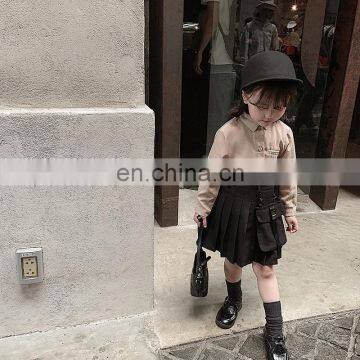 6876 Fahion Spring School Girl Skirt Baby Girl and Mom Black Pleated Skirt