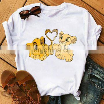 New Cute Lion King Lady T-shirt Cartoon Printing Harajuku Female T-shirt Loose Short Sleeve Top photo-4