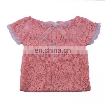 Summer Newborn Short Sleeve Lace Romper Photo Prop Baby Bodysuit Romper photo-5