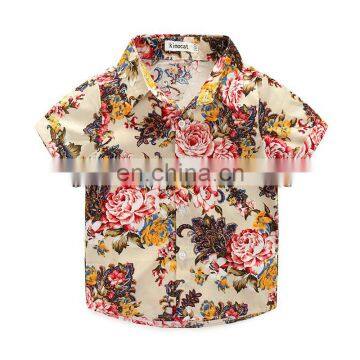 2019 Summer Kid Boys Clothes Flower Shirts + KIDS Denim Shorts 2PCS Baby Boys Gentleman Suit photo-4