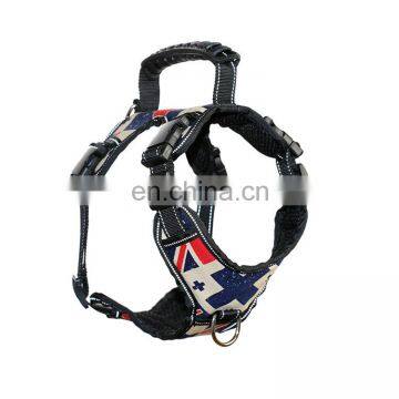 Easy control large breed dog 3M reflective dog harness with bridge handle