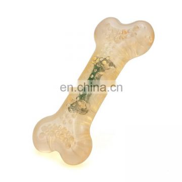 new design bone shape semi-transparent dog chew toy with flavors non-toxic dog moral and bite bone toy