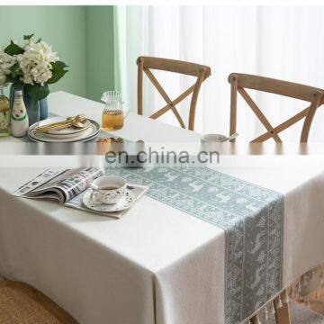 New Design Linen Tablecloth Embroidery Animal Geometric Pattern Tablecloth Party Tablecloth photo-2
