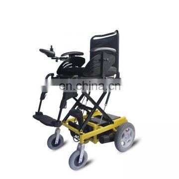 Rehabilitation Power Elevating Lift Up Seat Wheelchair with Detachable Sideboard