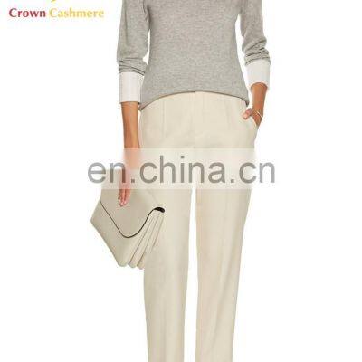 Женский вязаный свитер с воротником-тулителем в двухкомпонентном дизайне изCashmere photo-2