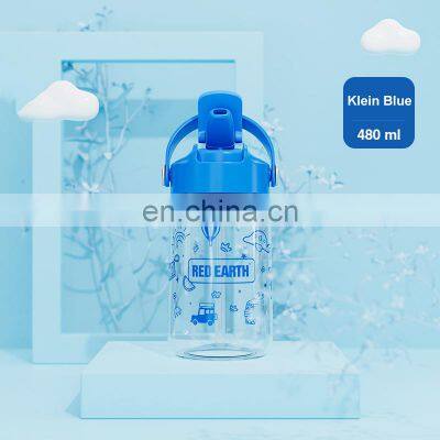 Gint 480ML Children Kids Light Weight Cute Style Portable Handled Straw Plastic Tritan Material Water Bottle