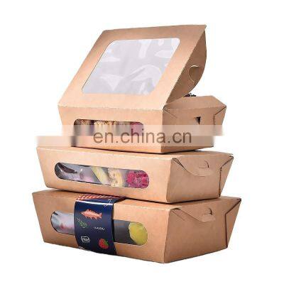 Sunkea Disposable printed take away kraft paper salad packaging box