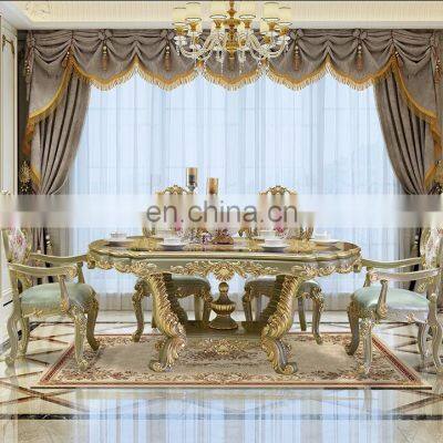 best quality antique style hand carved  Luxury wooden restaurant dining tables dining room table set Furniture