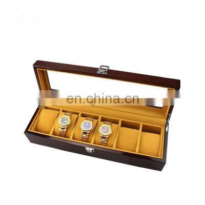 5 Slots Fashion Design Wooden Lacquer Watch Packaging Storage Box With Lock photo-2