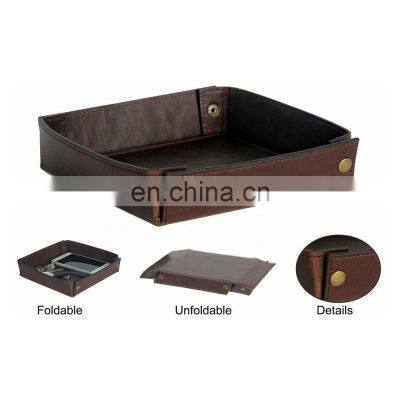 Новая милая кожаная лоток для украшений для офисного стола, складной органайзер для рабочего стола photo-3