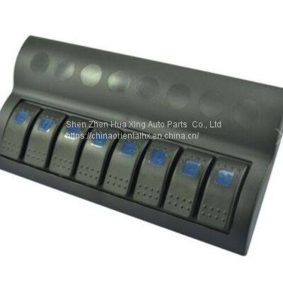 8 Gange Waterproof 12 Volt Rocker Switch Panel for Car Boat Marine With Overload Protection