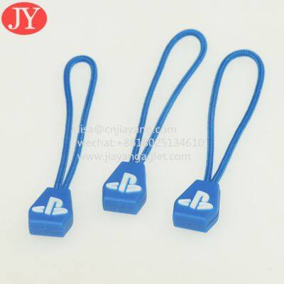 manufacturer hot selling rubber zipper puller 3mm polyester rope inject zipper slider cords