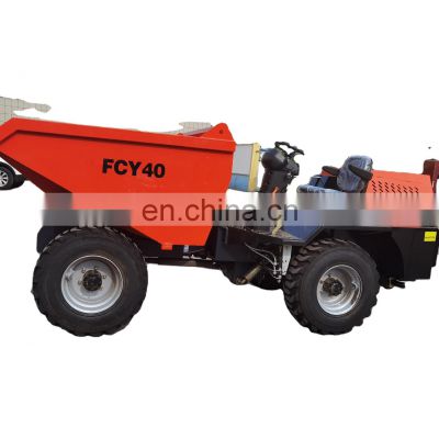 Full Hydraulic FCY40  4 ton road off front site dumper mini tracked site dumper