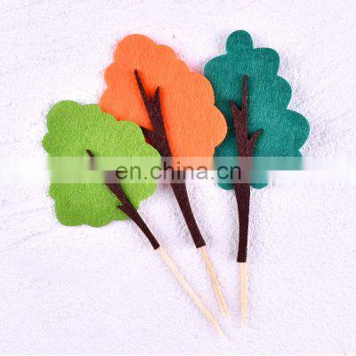 Factory Price Forest Felt Saplings Card Cake Accessories for Baking Accessories Cake Decorating Supplies Birthday Cake Topper