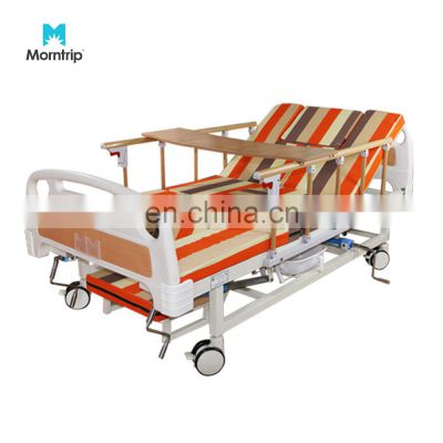 Cheap Price Elderly Patient Aluminum Alloy 3 Crank Manual Hospital Furniture Equipment Medical Bed with Toilet