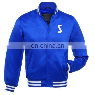 SW-VJ 202 Classic Satin custom design varsity Letterman Bomber jacket for men