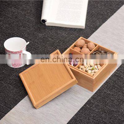 2021 Durable Multi-function Food Tea Divided Grids Bamboo Kitchen Storage Organizer Box Pantry Organizer Kitchen & Tabletop