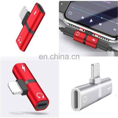 Hot Sale 2 In 1 Dual Lighting Charging Audio Earphone Mini Adapter For Iphon photo-5