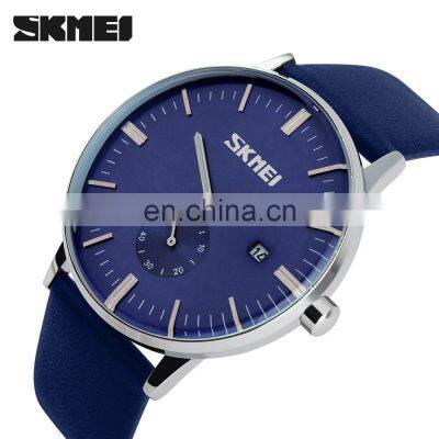 skmei 9083 color strap wrist leather strap thin watch men