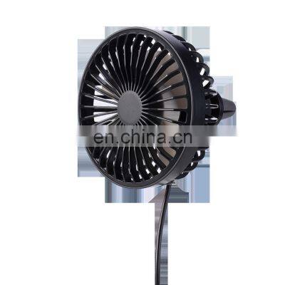 Factory Price Car Cooling Fan 3 Speeds Adjustment USB Rechargeable Mini Fan for Car 360 Degree Rotatable Car Fans