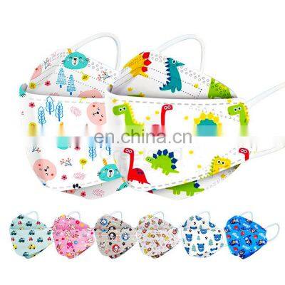 Custom Logo Printed 4Ply Cute Ffp2 Face Mask Disposable Kids Kf94 Masks For Kids