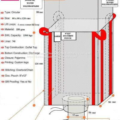 pp container fibc baffle 1000kgs virgin woven high quality jumbo firewood big bag for coal or cement