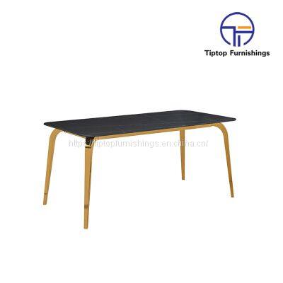 Modern Home Furniture Dinning Room Table Sets Stainless Steel Marble Dining Table photo-3
