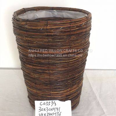 Brown Color Hot Selling Wicker Planters Willow Baskets For Flowers