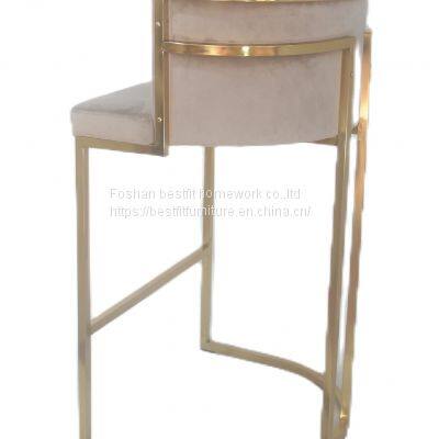XC201 gold chair PU hotel chair stainless steel high chair modern furniture